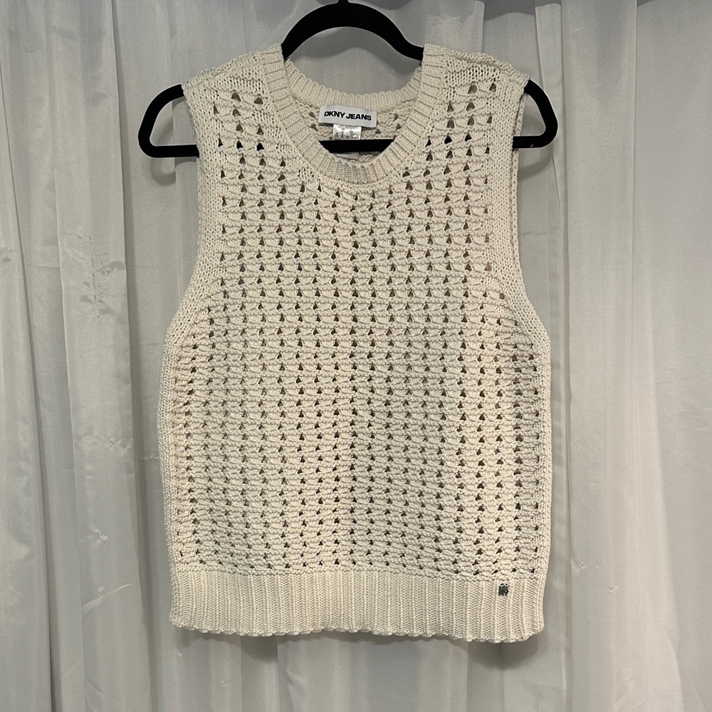 DKNY Cream Sleeveless Sweater